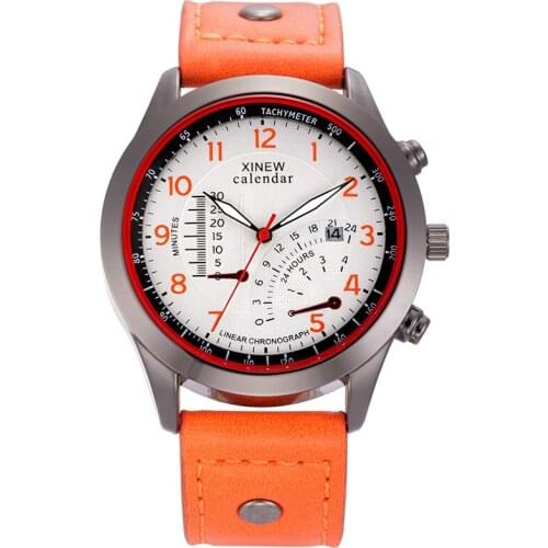 XINEW Men's Watch With Leather Strap