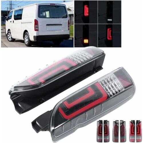 1 Pair LED Taillights Assembly Quadrate Tail Lamp Fit for Hiace 200 Commuter Van 2005-2017