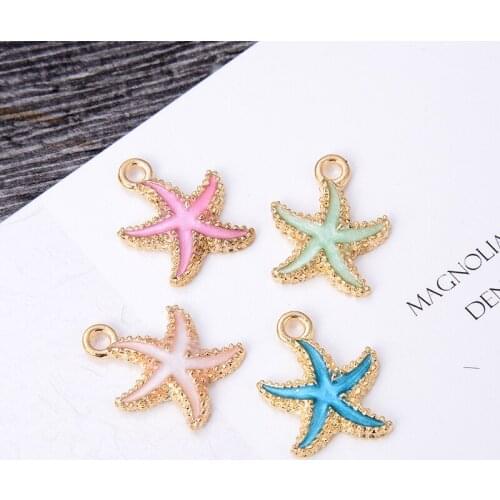 10pcs/lot Fashion creative marine starfish and five-pointed star diy jewelry accessories high quality jewelry necklace pendant