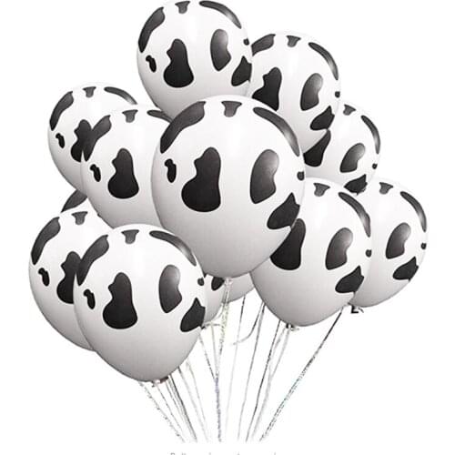 100Pcs Black White Cartoon Animals Globos Cow Print Latex Balloons Cow Helium Balls Farm Theme Birthday Party Baby Shower Supply