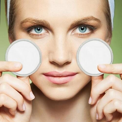 16Pc Soft Cotton Reusable Makeup Remover Pads Facial Cleanser Pads Washable