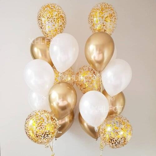 18pcs/lot Silver Rose Gold Metal Balloon Confetti Chrome Balloon Wedding Baby Shower Birthday Party Decoration Kids Adult Globos