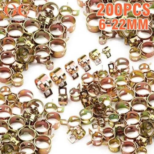 200Pcs Spring Band Type Action Vacuum Hose Pipe Clamp Low Pressure Air Clip Clamp 6mm ~20mm clamp clamps