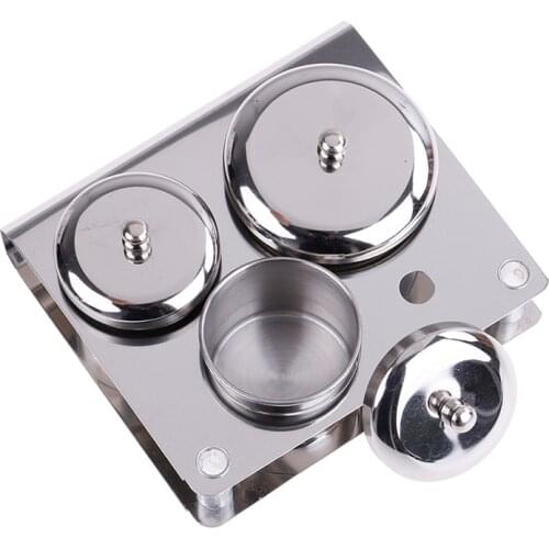 3PCS/set Professional Stainless Steel Acrylic Nail Tips Cup Dappen Dish Liquid Powder Holder Container Nail Art Equipment Tools