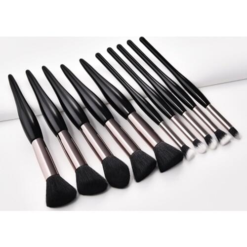 4/5/8/10Pcs makeup brush kit soft synthetic head wood handle brushes fan flat brush set for women eyeshadow facial make up