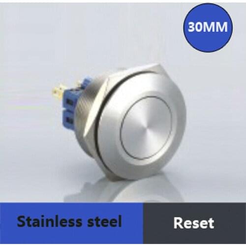 5pcs/lot dia.30mm momentary waterproof push button switch 1NO+1NC 3pins push button reset switch IP67