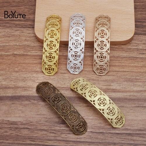 BoYuTe (20 Pieces/Lot) 15*64MM Metal Brass Stamping Arched Filigree Findings Diy Handmade Jewelry Accessories Wholesale