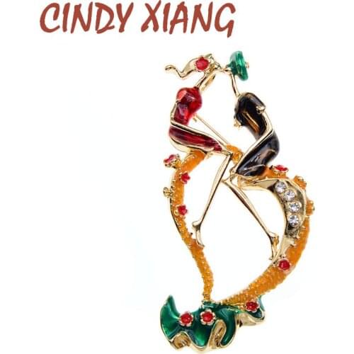 CINDY XIANG Kissing Lover Brooches For Women Wedding Pin Romantic Style Fashion Jewelry Matte Brooch High Quality New 2020