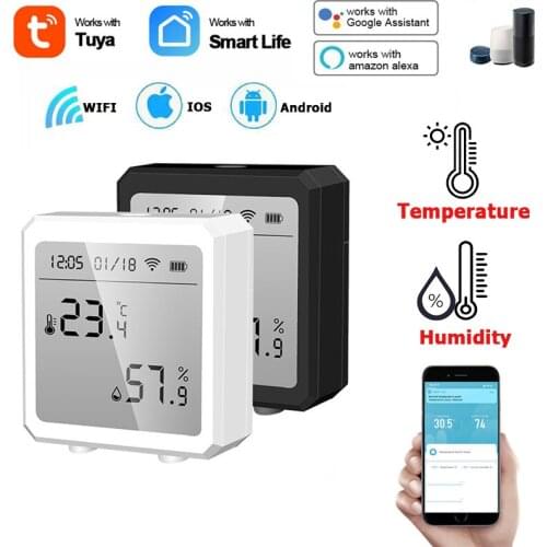 Tuya WIFI Temperature and Humidity Sensor Home Indoor Hygrometer Thermometer with LCD Display Support Alexa Google Assistant