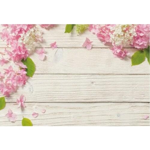 Wooden Board Photography Backdrop Pink Flower Baby Shower Room Decor Photo Booth Studio Prop