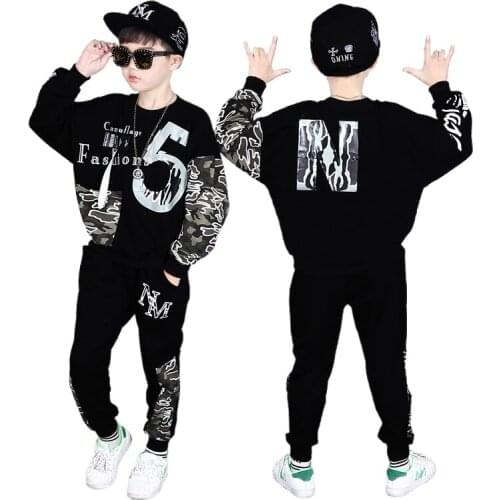 Kid Hip Hop Clothing Sweatshirt Oversized Long Sleeve T Shirt Top long Pants for teenager Boy Jazz Dance Costume Clothes Wear
