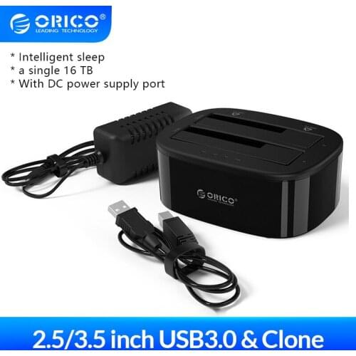 ORICO 6228US3-C Dual Bay HDD Docking Station with Offline Clone SATA to USB 3.0 External Hard Drive Docking for 3.5/2.5 HDD SSD