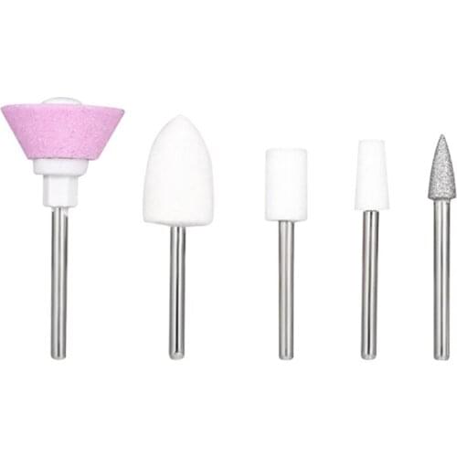 Electric Manicure Head Replacement Device with Box Multiple Shapes Professional Nail File Rotary Burr Cuticle Clean