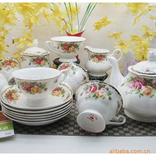 European style / 15 bone china Coffee / beat Golden Royal Rose [large wholesale center]