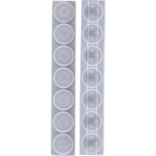 DIY Epoxy Silicone Resin Mold Seven Chakras Semi-circular Hemisphere Round Mirror Silicone Crystal Epoxy Silicone Mold Resin