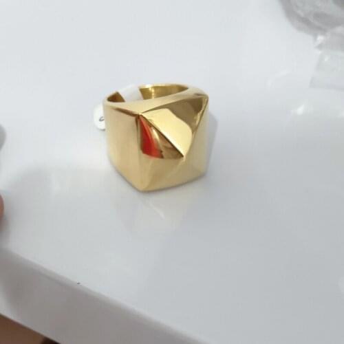 Party Brand Fashion Women Men Simple Geometric Ring Polished Shiny Big Ring for Man Stainless Steel High Quality Rings Jewelry