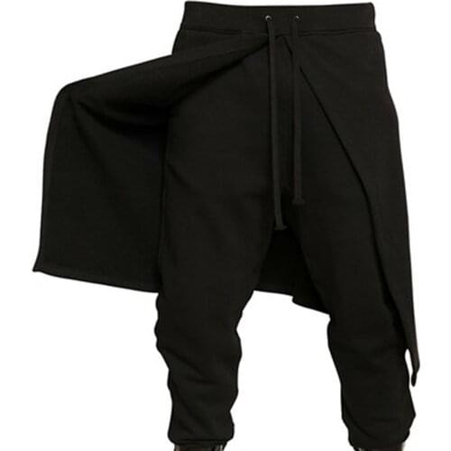 Mens Clothing Costume Male Casual Faux Two Piece Culottes Plus Size Available Men Clothes 2020 Pantalon Homme Streetwear Hip Hop