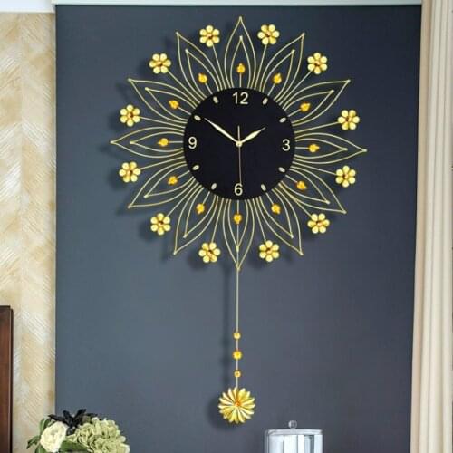 Creative Luxury Wall Clock Nordic Creative Silent Gold Large Numbers Pendule LivingRoom Wall Clock Reloj Pared Home Decor DL60WC