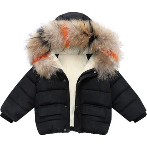 Fashion Baby Boys Jackets Fur collar Autumn Winter Kids Warm Hoodies Jacket Children Outerwear girl Coat Boys Girls Clothe