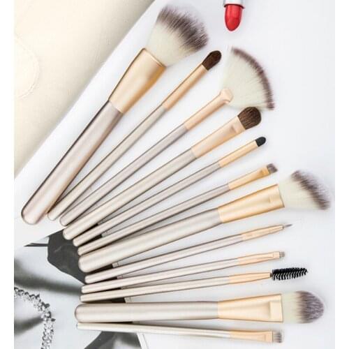 12pcs makeup brush and leather bag tool set makeup powder eye shadow blush liquid foundation blush mixed beauty makeup brush
