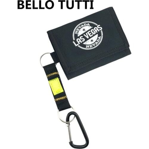 BELLO TUTTI Original New Canvas Men Small Key Wallet Coin Purse Women Card&ID Holder Money Clip Handbag Zipper Velcro Clutch Bag