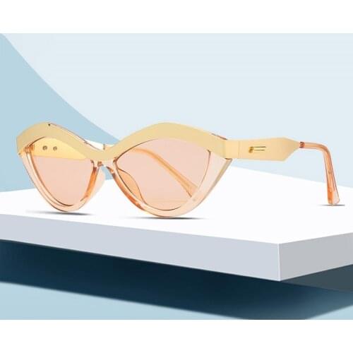 Retro Metal Beam Sexy Sunglasses Women Brand Cat Eye Sun Glasses Vintage Featured Frame Mirror Shades Female oculos feminino