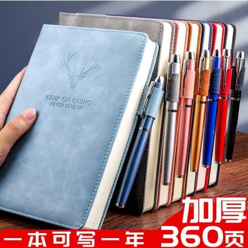 Retro Notebook Agenda 2021 with Lock Traveler Journal Luxury Cover Notepad Leather The Books Thickened Business