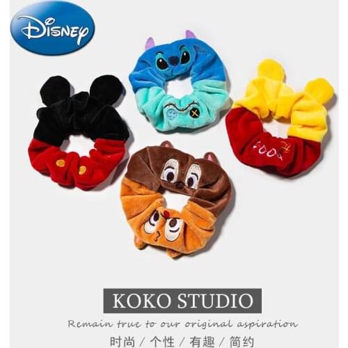 Disney Mickey Mouse Minnie Lilo & Stitch Cartoon Hair Tie Female Tie Hair Rope Winnie The Pooh Rubber Band