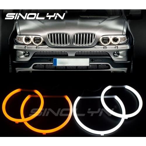 Sinolyn LED Angel Eyes For BMW E53 X5 Halogen Xenon Headlight Cotton Lights Halo Tuning Auto Car Lights Accessories Retrofit