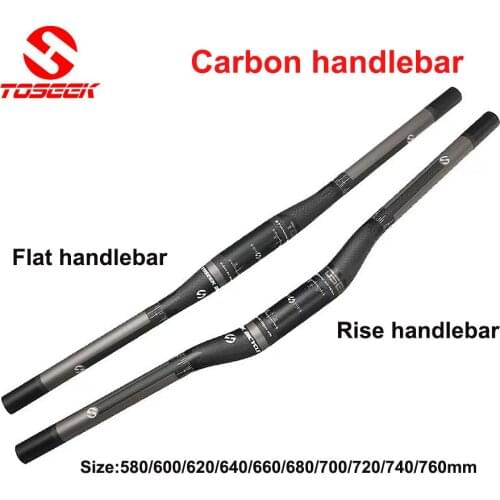 Toseek Ultralight Full Carbon Fiber Handlebar Road Mountain Bike MTB Bicycle rise flat handlebar 3K matte 31.8mm Cycling parts