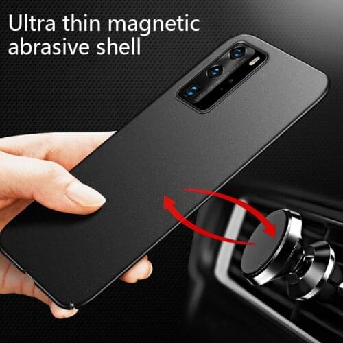 Ultra-thin Magnetic Hard Matte PC Phone Case For Huawei P40 P30 P20 Pro Lite Mate 40 30 20 Honor Frosted Protection Cover Coque