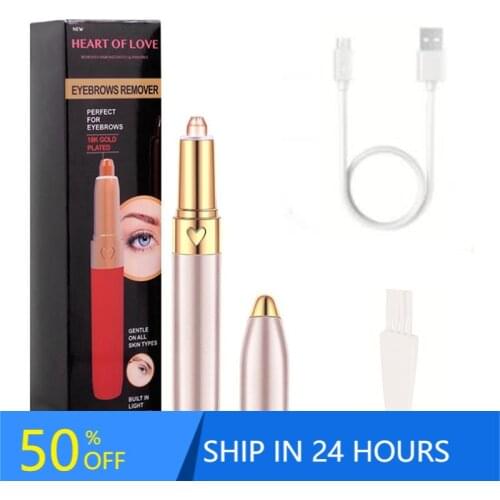 USB Rechargable Portable Mini Eyebrow Trimmer Electric Epilator Hair Removal Eyebrow Shaver Lip Face Hair Razor 40#1016