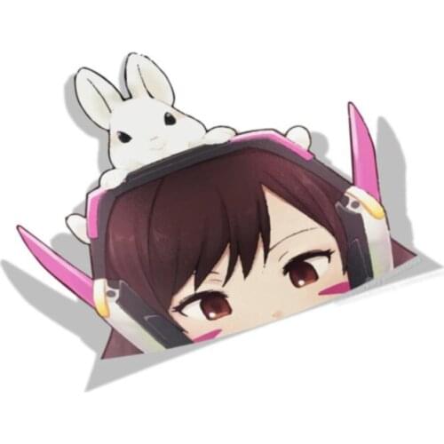 JuYouHui Exterior Accessories Decal Creative Poking Out Cute Beauty Head Stickers Decals Motorcycle Waterproof Window PVC 13cm