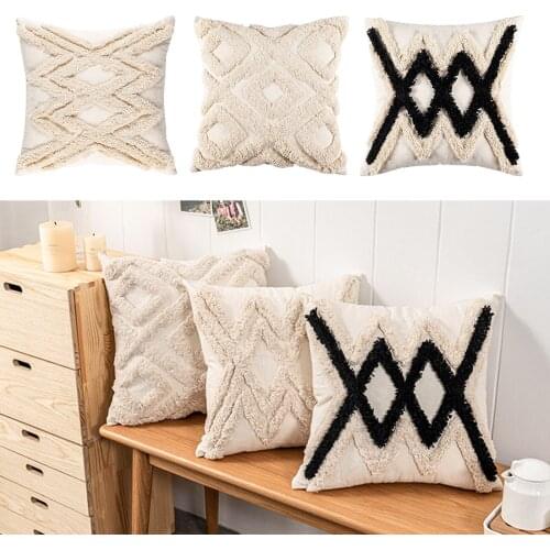 Tufted Pillow Cover Throw Pillow Case Sofa Cushions Car Seat Pillowcase