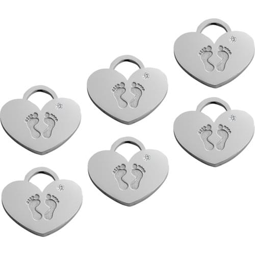 Army Dog Tags High Polished Heart Shape Stainless Steel Pendant Necklace