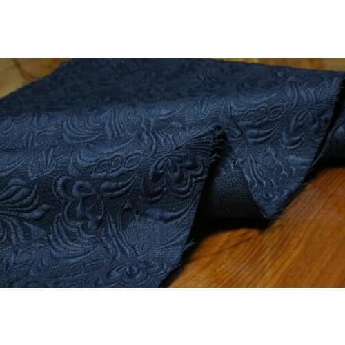 100cm*145cm Navy Blue Butterfly Embossed Fabric Thick 3D Jacquard Upholstery Material