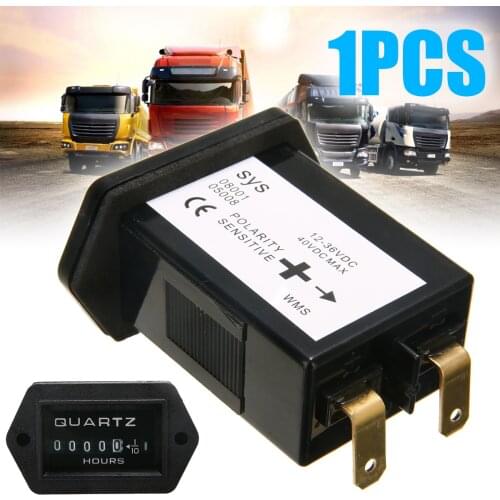 DC 12V-36V Rectangular Hour Meter Car Truck Tractor Hour Meter Outboard Engine Rectangular Meter For Marine Boat Truck