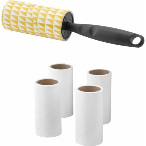 2021 Dog Cat Pet 40 Sheets Lift Sticking Roller With Handle Brush Dust Remover Sticky Clothes Hair Fabric Roller Cleaner Tool