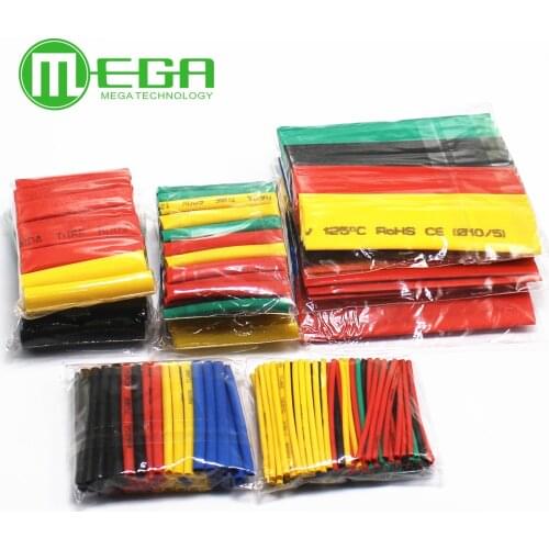328pcs/1Set Car Electrical Cable Tube kits Heat Shrink Tube Tubing Wrap Sleeve Assorted 8 Sizes Mixed Color
