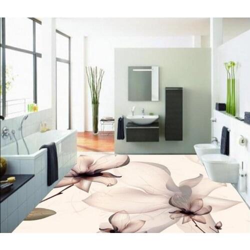 3d floor painting wallpaper Abstract flowers 3D floor pvc self-adhesive wallpaper bathroom floor wallpaper