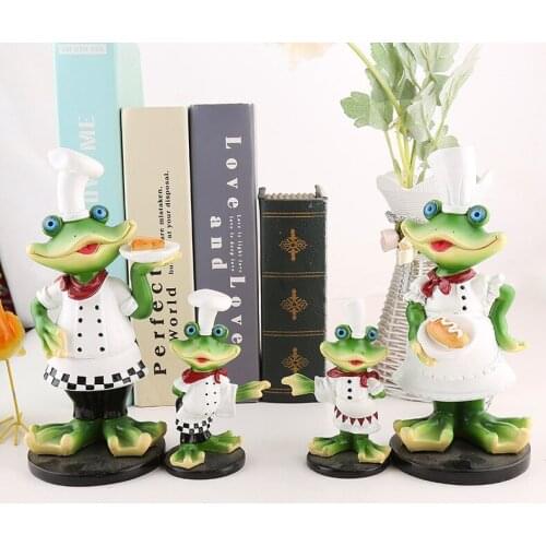 4 Pieces of Korean Resin Crafts Home Furnishings a Family of Four Frog Chefs Bedroom Decoration Gifts Wholesale