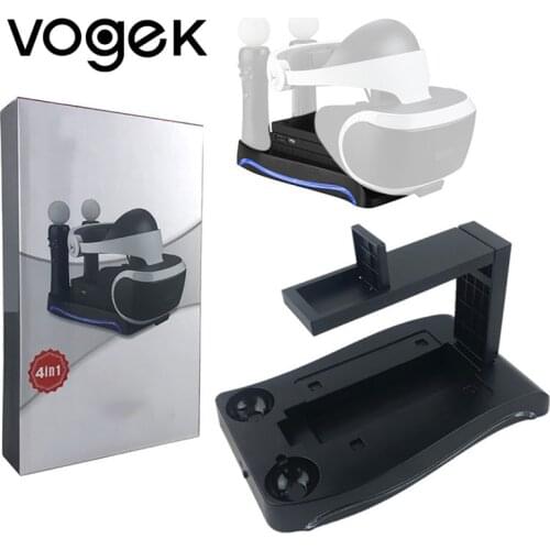 4 in 1 Charging Stand for PS4VR Handle Seat Charger Bracket VR Game Controller Charger for PS4VR Dock Station Charger Charging