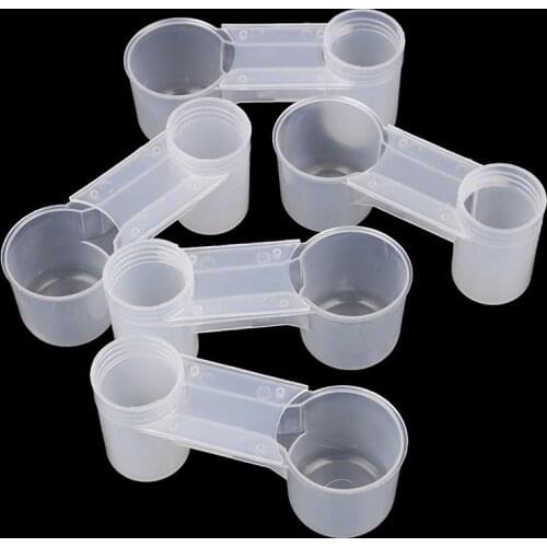 5Pcs Plastic Bird Feeder Clear Water Bottle Drinker Cup for Pigeon Bird Accessories Transparent