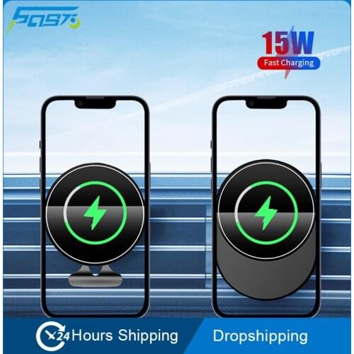 Magnetic Car Wireless Charger for iPhone 12 pro max mini Fast Charging Phone Car Holder Portable Qi Wireless Charger Car Aitvent