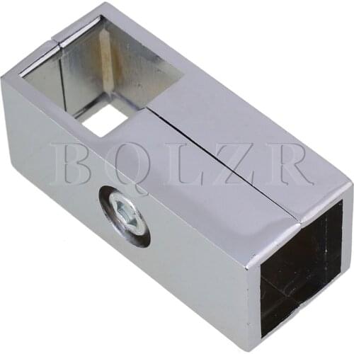 BQLZR Silver Square Tube Connector 2 Way Clamp Drying Rack Fitting for 25mm Pipe