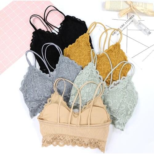 SVOKOR Sexy Lace Braletele Women Seamless Deep V Brassiere Wireless Push Up Bra Thin Breathanle Underwear Soft French Lingerie