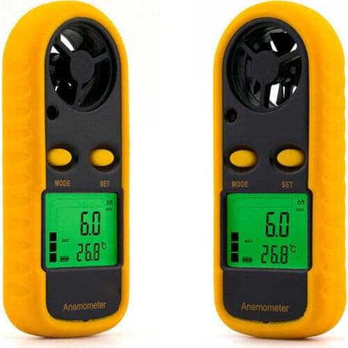 Digital Anemometer 0-30m/s Air Wind Speed Meter Temperature Tester Anemometro Gauge with LCD Backlight Display