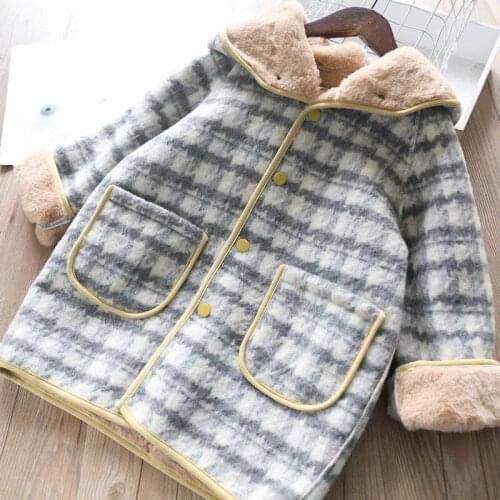 New Kids Girls Woolen Coats Autumn And Winter Children Fashion Thicken Soft Woolen Jackets Baby Winter warm Outerwear 2-11Yrs