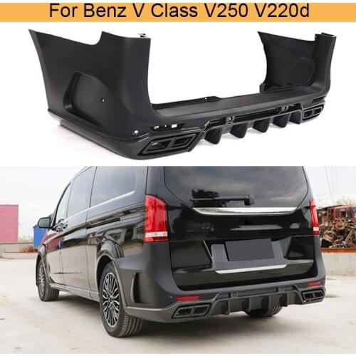 Carbon Fiber Car Rear Bumper Diffuser for Mercedes-Benz V Class V250 V220d 2015 - 2019 Rear Diffuser Bumper Body Kits