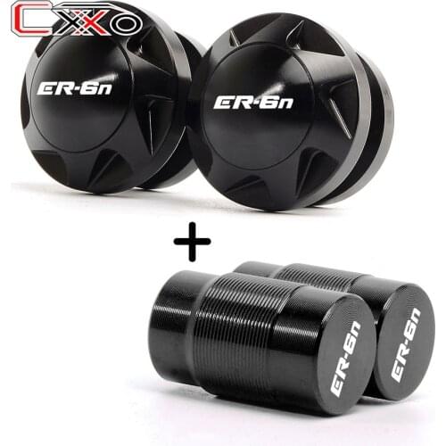 For KAWASAKI ER6N ER-6N 2009 2010 2011 2012 2013 2014 2015 2016 Tires Valves Tyre Stem Cover Air Caps & stand Swingarm Spools